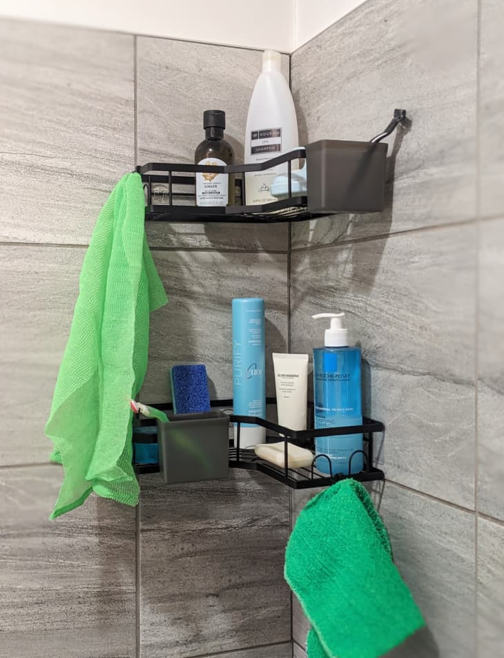 AKTECKE Corner Shower Caddy Review Apartment Therapy